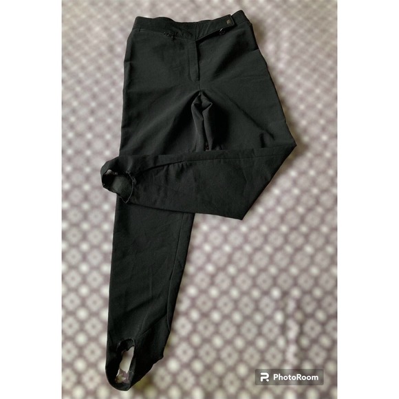 Vintage Obermeyer 80s Ski Pants Womens 12 L Black Stirrup Winter Sport Snowboard - Picture 1 of 13